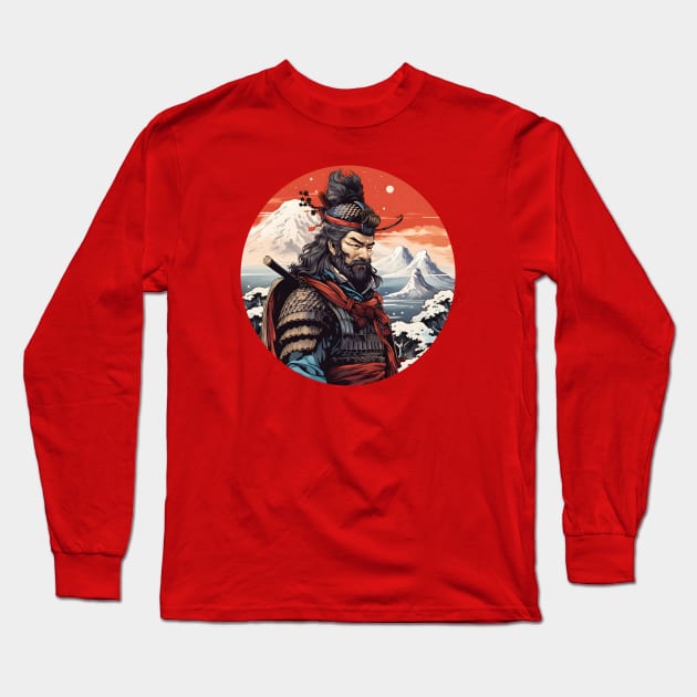 Ukiyo-e samurai Japan Long Sleeve T-Shirt by beangeerie